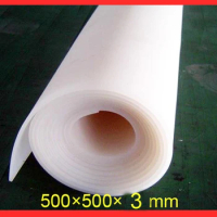 3mm thickness,500X500X3mm Translucent/milky white silicon rubber sheet For heat Resist Cushion ,100% Virgin Silikon Rubber Pad