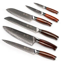 YARENH 3-6PC Kitchen Knife Set - 73 Layers Damascus Steel - Professional Chef Bread Paring Santoku Sashimi Utility Cooking Tools