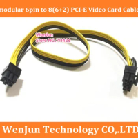 high quality 50cm module 6pin to 8(6+2)pin PCI-E Video Card power cable for Seasonic SS-700HM series PSU