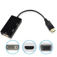 DP to HDMI VGA DVI three in one adapter cable Thunderbolt laptop video conversion cable DP converter