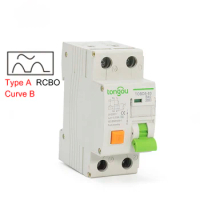 220V 1P+N Type A Curve B Electromagnetic Residual Current Circuit Breaker With Over Current and Leakage Protection RCBO