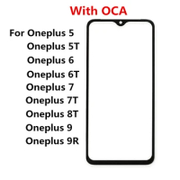 Outer Screen for Oneplus 9 9R 8T 7T 7 6T 6 One Plus Front Touch Panel LCD Display Glass Cover Lens Repair Replace Parts with OCA