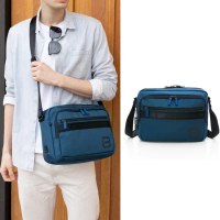 【BESIDE-U】機能商務筆電包 上學/工作/通勤斜背包 輕量側背包 藍色(RFID防盜錄、防潑水)