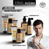 HIS ERHA Skincare Pria Mantools Set - Rangkaian untuk Kulit Berjerawat Mencerahkan dan Rambut Rontok
