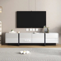 TV Stand,Modern TV Cabinet,Rectangle Design TV Console Table with High Gloss UV Surface,for Living Room,for TVs Up to 80''