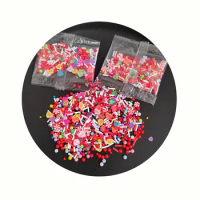 Love Heart Polymer Clay Slices Valentine's Day Soft Clay Sprinkles for DIY Crafts Tiny Slimes Filler Decor
