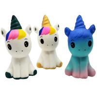 PU Animals Little Unicorn Squishy Jumbo Slow Rising Kawaii Horse Ponies Toy for Kids Girls Anti Stress Reliever Squeeze Toy