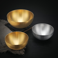 韓式不銹鋼水果沙拉碗金色冷面碗家用大號湯碗螺螄粉碗商用餐具