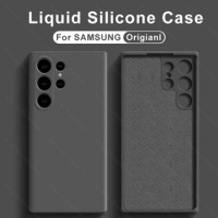 Original Liquid Silicone Case For Samsung Galaxy S24 S23 S22 S21 Ultra A54 A34 A14 A53 A52 Phone Accessories Soft Back Cover