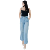 My LaVra Celana Jeans Highwaist Reguler Ice Blue