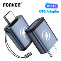 FONKEN OTG Adapter USB Type C To USB 3.0 Type-C Adapter OTG Cable For Macbook pro Air Samsung S10 S9 USB OTG Fast Data Transfer