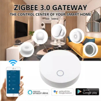 Tuya ZigBee Smart Gateway Hub Smart Home Bridge US Plug Smart Life APP Router Wireless Remote Controller Alexa Google Home