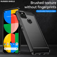 For Google Pixel 4A 4G G025J Case Carbon Fiber Shockproof Silicone Bumper Soft TPU Back Cover Phone Case for Google Pixel4A 4G