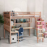 loft高架床附書桌一體床加書桌與上面床下面書桌小房間小戶型二層