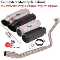 Motorcycle Full Exhaust System Modified Front Middle Link Tube Escape Muffler DB Killer For ZONTES ZT310 ZT310T ZT310R ZT310X