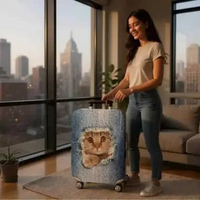 TravGuard Sarung Koper Elastis - Perlindungan Maksimal, Tampil Stylish di Bandara IH M+LeafButterfly