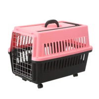 Pet aviation box, portable outdoor pet cage, dog and cat shipping box, pet trolley box