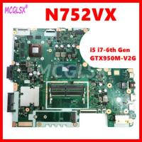 N752VX Notebook Mainboard For ASUS Vivobook N752V N752VX N752VW Laptop Motherboard With i5-6300HQ i7-6700HQ CPU GTX950M-V2G GPU