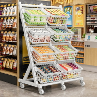 超市置物架飲料食品多層斜口展示架便利店新款散裝零食貨架陳列架
