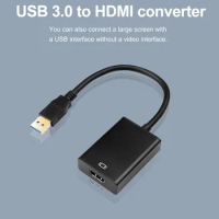Portable HD 1080P 60Fps USB 3.0 To HDMI-compatible Audio Video Adaptor Converter Cable For Windows 7/8/10 PC