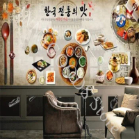 Korean Style Noodles Kimchi 3d Wallpaper for Noodle Shop Snack Bar Restaurant Background Wall Self Adhesive Mural Wall Paper