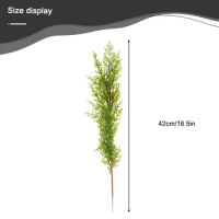 42cm Branch Artificial Leaves Home Office Balcony Garden Room Decor Pine Cypress Fake Leaf Accessories Durable