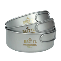 【BEST Ti】純鈦碗 三碗組｜極輕單層碗(可推疊收納、附贈收納網袋)