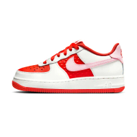 【NIKE 耐吉】Air Force 1 BG 女鞋 大童 白紅色 情人節 休閒 運動 AF1 透氣 皮革 休閒鞋 HV5165-121