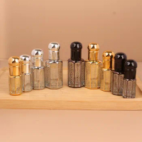 10/30pcs Roll on Glass Bottle 3ml 6ml 12ml Essential Oil Container Gold/Silver/Black Empty Refillable Mini Roller Perfume Bottle