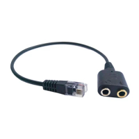 1PC 25cm Dual 3.5mm Audio Jack Female to Male RJ9 Plug Adapter Converter Cable PC Computer headset Phone With
