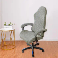 Computer Chair Cover Office Chair Cover Geometric Pattern Gaming Chair Cover Set Elastic Strap Easy to Install Washable