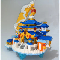 Fairy House The Moon Palace Creative Toy for Children Ancient Chinese Palace Architecture Building Block Holiday Gift Decoration