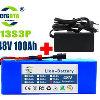 Bateri Basikal Elektrik  48v Bateri Litium 18650 Pek Bateri Lithium-Ion  13 Tali 3 Dan + Pengecas