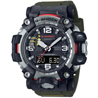 CASIO卡西歐 G-SHOCK 碳纖維陸地極限 太陽能手錶-黑x綠_GWG-2000-1A3_54.4mm