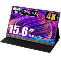 15.6 Inch 4K UHD Portable Monitor 3840*2160 IPS HDR 400 Nits Dual Speaker Gaming Display for Computer Laptop Xbox PS4/PS5 Switch