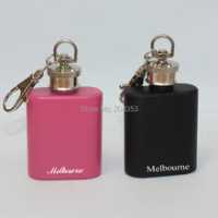 Life's short ,1 oz pink or black mini hip flask with keychain ,pink and black mixed accept