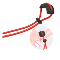Adjustable Penis Ring Rope Beads Spermlock Ring Assist Erection Ejaculation Delay Silicone Cock Scrotum Ring ManLasting Sextoys