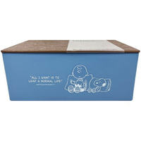 小禮堂 Snoopy 方形口罩收納盒 (藍靠墊)