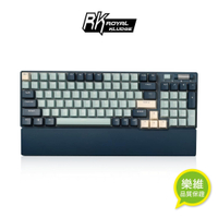 【RK】96機械鍵盤無線藍牙2.4G有線三模 ABS鍵帽96鍵k黃軸 RGB 森林藍｜中文
