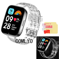 Fit for Xiaomi Redmi Watch 3 Active lite Strap Silicone Band Wristband Clear TPU soft Bracelet Belt Screen Protector Film