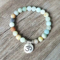 Gelang Batu Akik Amazonite Chakra Cakra Yoga Asli Alam Natural untuk Pria Wanita Cowok Cewek
