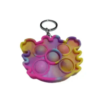 Mini Push Bubble Sensory Fidget Toys Keychain Simple Dimple Squishy Anti Stress Relief Toy Adults Kids Pop Squeeze Key Chains
