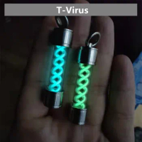 Biohazard Umbrella Corporation T-Virus Pendant Metal Glass Cosplay Text Tube