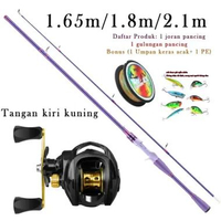 SKY - 1 set pancing lengkap/Set Joran Pancing Tiga Potong Kuat/Set Gulungan Pancing Logam BC Joran P