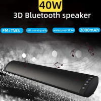 40W TV SoundBar Blaster Echo Wall Bluetooth Speaker Wall Mounted Home Theater Wireless Remote Control Desktop SoundBar System FM