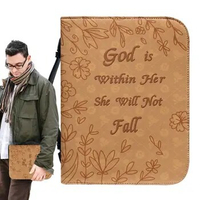 Bible Cover Case Portable Book Cover Tote Bag PU Leather Bible Protective Cover Manual Protective Cover For Reading Lover Gift