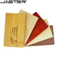 JASTER USB Flash Drive 2.0 Free Logo Bamboo Red Wood Engrave Pendrive 4GB 8GB 16G 32GB 64GB Wooden Card Model USB Memory Stick
