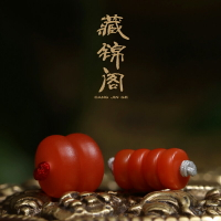 藏錦閣保山南紅隔片墊片隔珠滿肉柿子紅散珠星月菩提手串文玩配飾