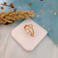 cincin xuping wanita permata zircon rose gold