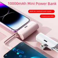 2024 New Mini Power Bank Large Capacity 10000mAh Fast Charging Portable Powerbank Emergency External Battery for iPhone Type-c